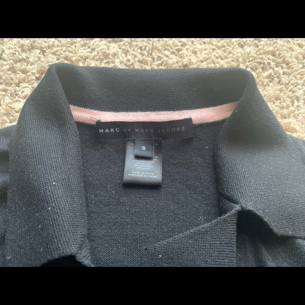 MARC BY MARC JACOBS 56%Silk 3% Cashmere Black OpenCardigan Long Sleeve Bottoms S - Picture 5 of 10
